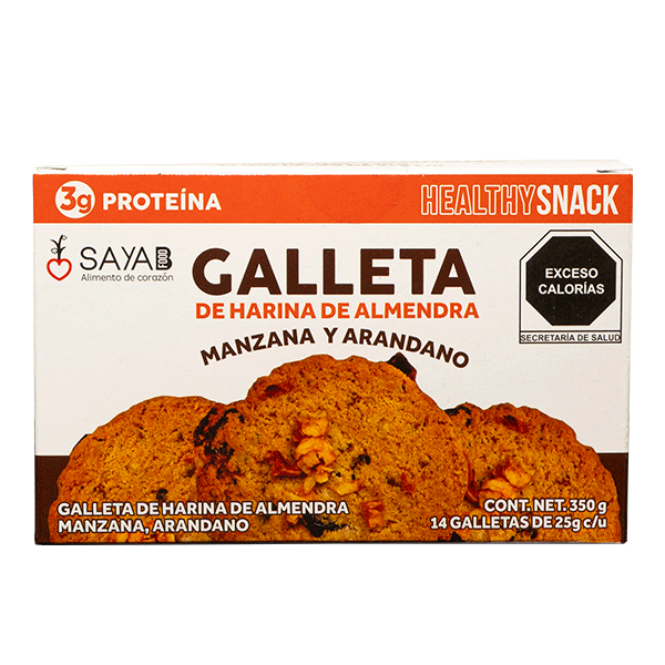 Caja galleta harina de almendra manzana sayab 14pzas