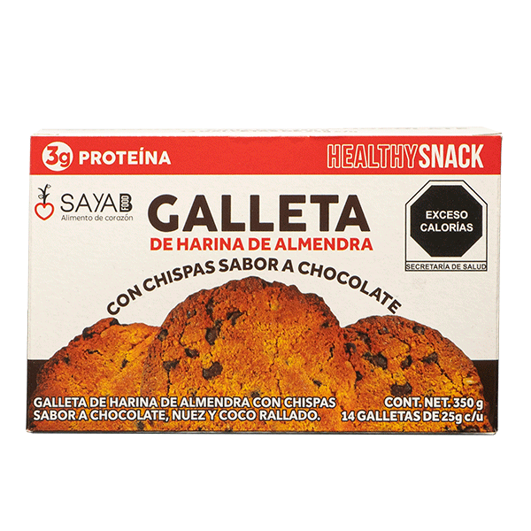Caja galleta harina de almendra chocolate sayab 14pzas