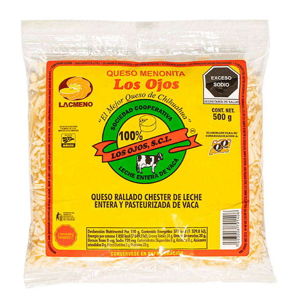 Queso chihuahua los ojos  rallado 500 gr