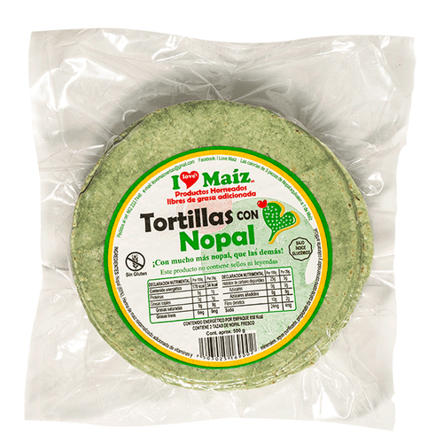 Tortilla de nopal i love maiz 500 gr