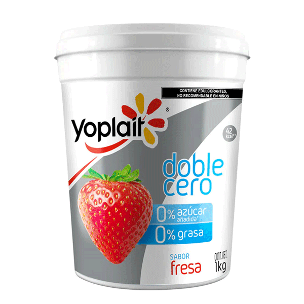 Yogurt doble cero batido fresa yoplait 1kg