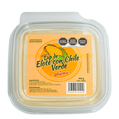 dip de elote con  chile verde 400 gr