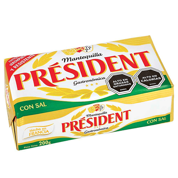 Mantequilla president con sal 200gr