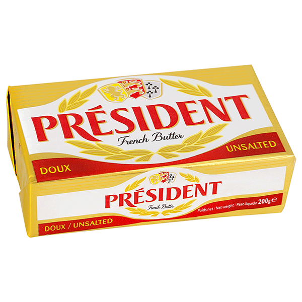 Mantequilla president sin sal 200gr