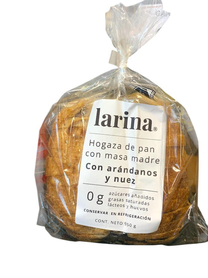 Hogaza Pan Masa Madre Larina Arándanos y Nueces Pza