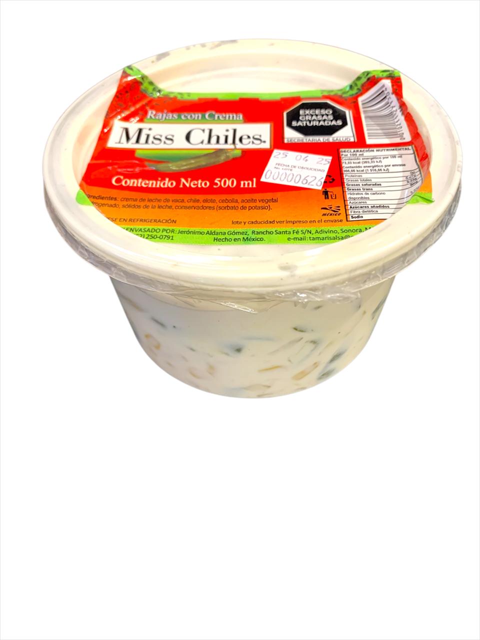 Rajas con Crema Mis Chiles 450gr