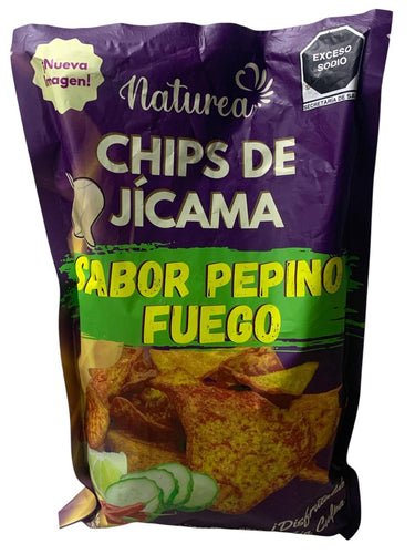 Chips de Jicama Sabor Pepino Fuego Naturea 250 Gr