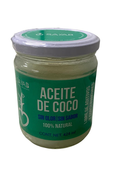 Aceite de Coco Refinado Orgánico Sayab 424 ml