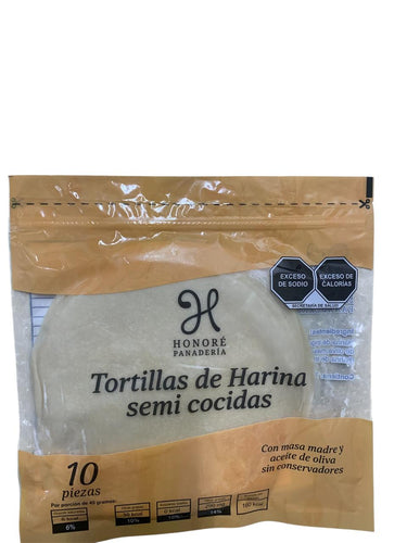 Tortillas Precocidas de Masa Madre Honore 10 Pz