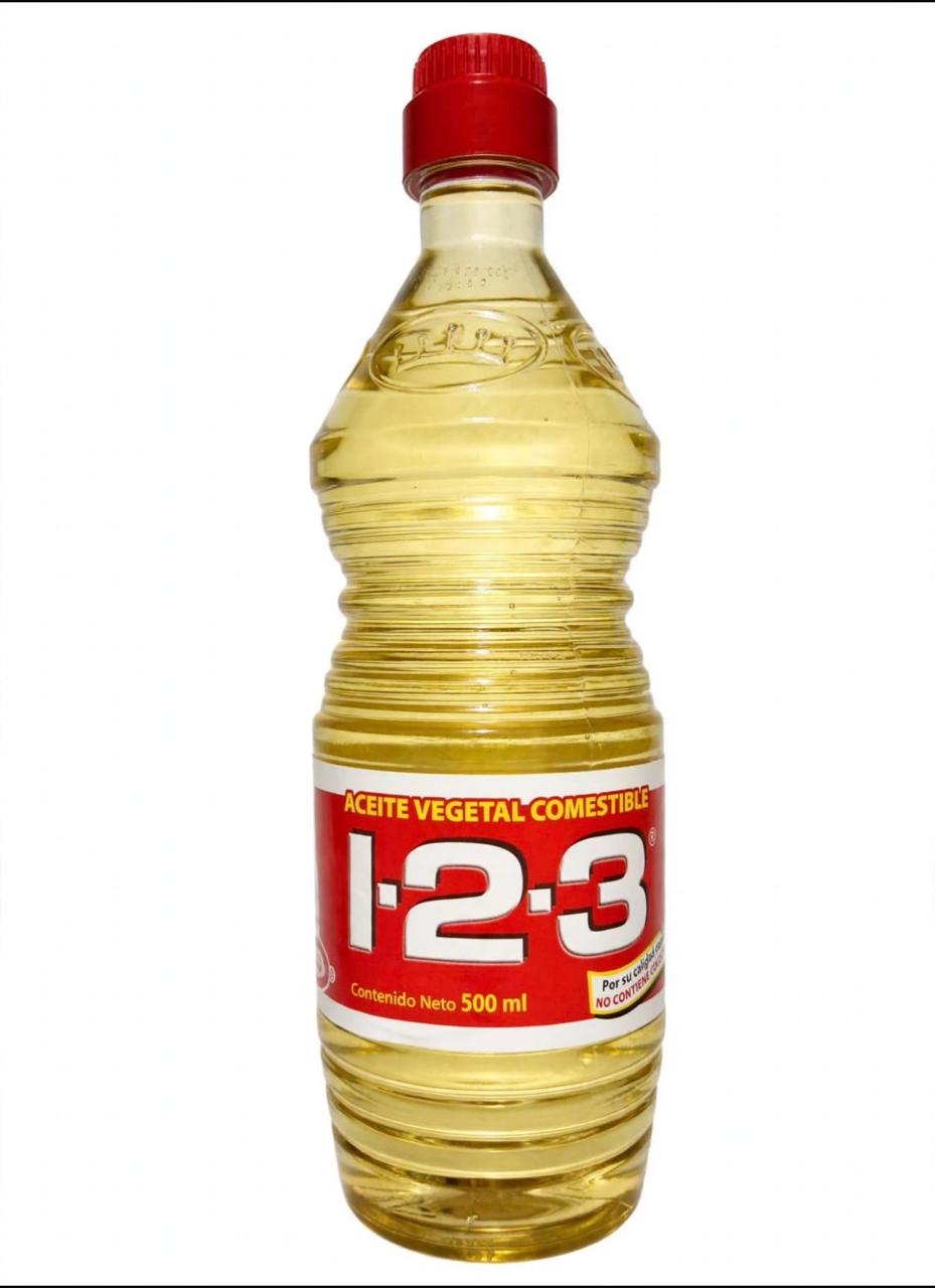 Aceite Vegetal Comestible 1-2-3 500 Ml