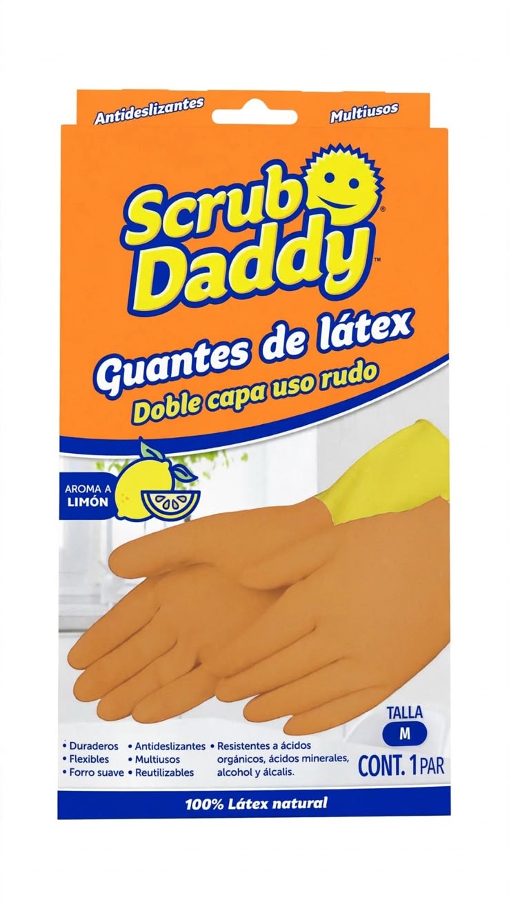 Scrub Daddy Guantes De Látex Doble Capa Talla M 1 Par