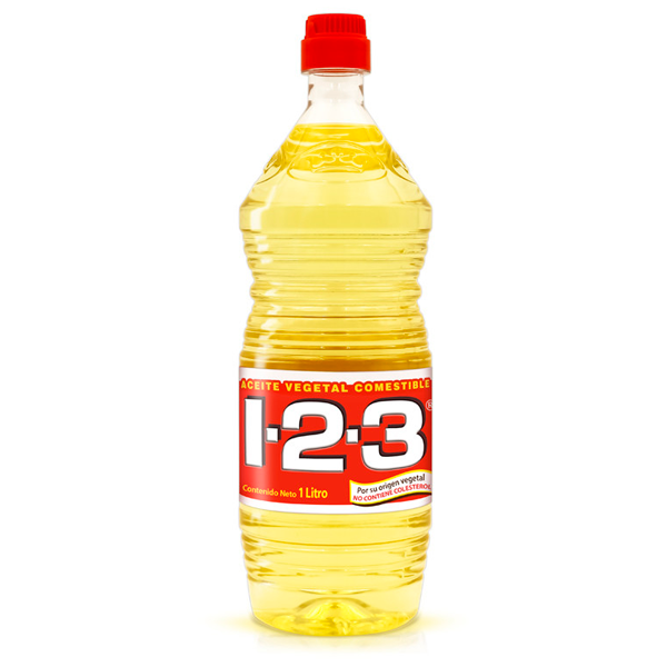 Aceite vegetal comestible 1-2-3 lt