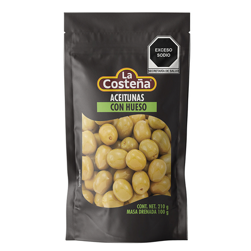 Aceituna con hueso la costeña bolsa 210gr