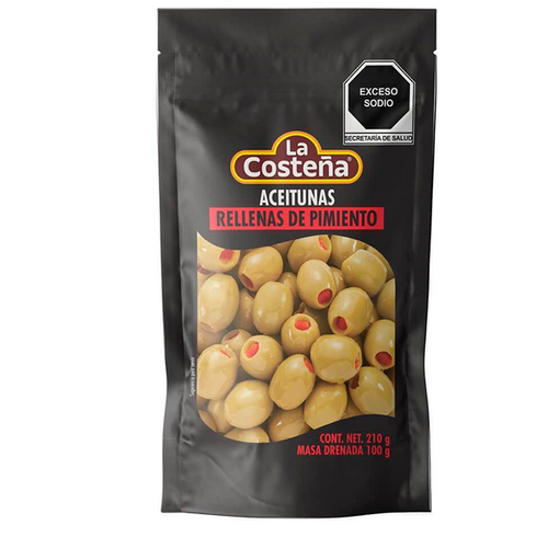 Aceituna rellenas de pimiento la costeña 210gr