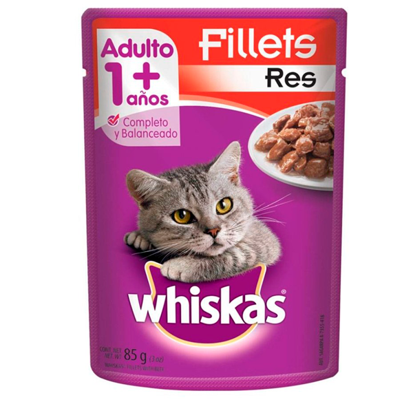 Alimento para gato filete res  whiskas 100gr