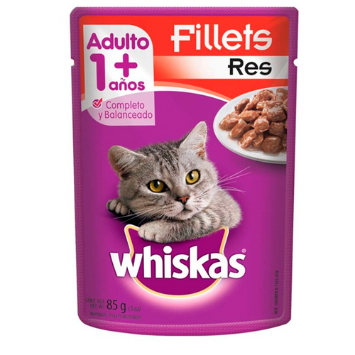 Alimento para gato filete res  whiskas 85gr