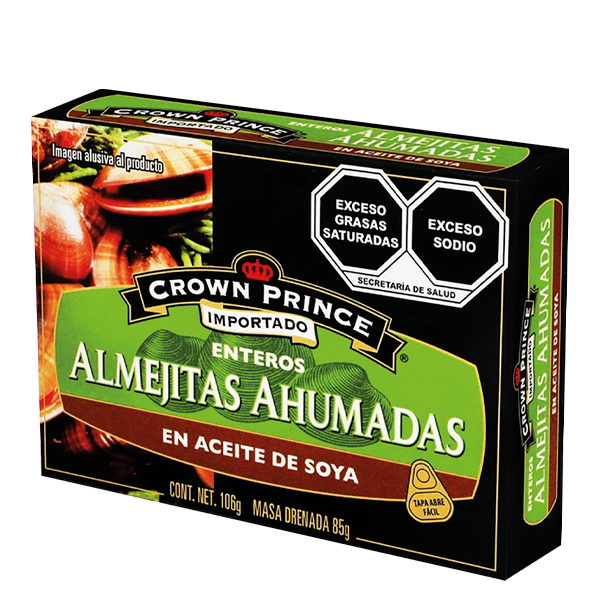 Almejitas ahumadas en aceite de soya Crown Price 106gr pza