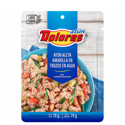 Atun en agua dolores pouch 78gr