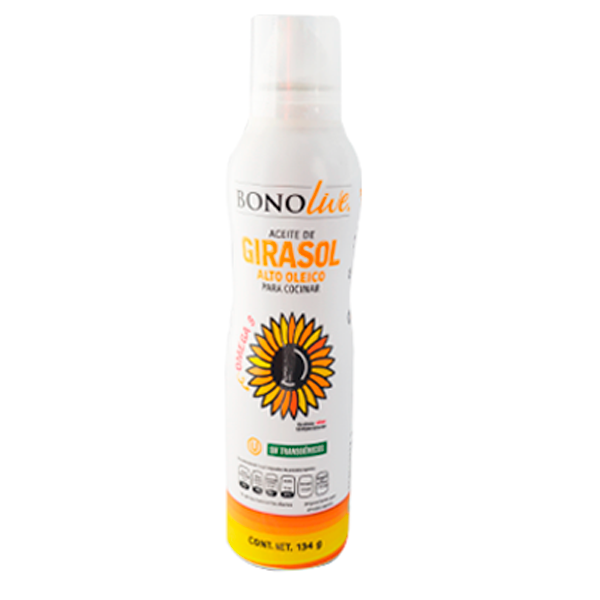 Aceite de girasol en aerosol bonolive 134gr pza