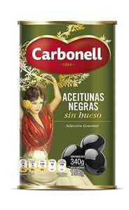 Aceituna negra s/hueso carbonell 340 gr pza