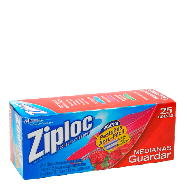 Bolsa ziploc p/guardar alimentos mediana