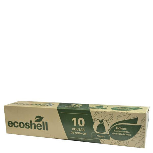 Bolsa p/basura negra gde. Biod .ecoshell 70x 90cm 10pzas. pza