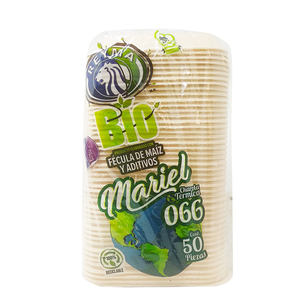 Charola biodegradable 066 mariel reyma 50 pzas.