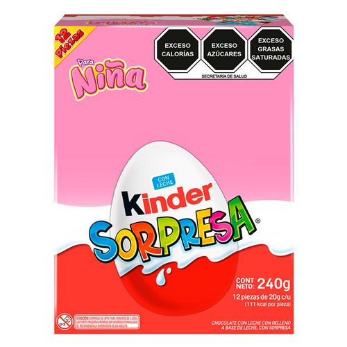 Chocolate kinder sorpresa niña