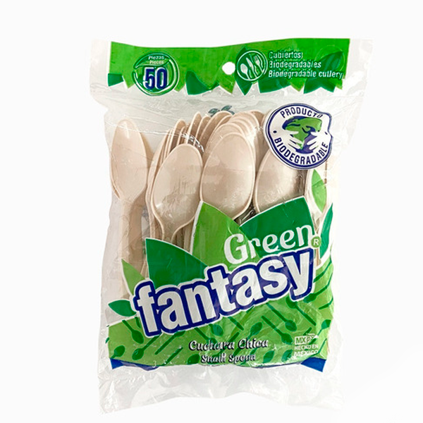 Cuchara mediana biodegradable  green fantasy  25 pzas