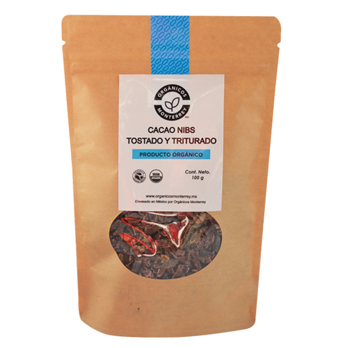 Cacao nibs orgánicos monterrey 100g pza