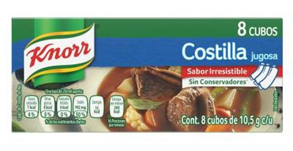 Caldo de costilla de res knorr 8 cubos pza