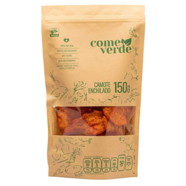Camote enchilado chips come verde 180gr pza