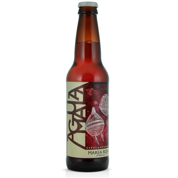 Cerveza agua mala marea roja amber ale botella 355ml pza