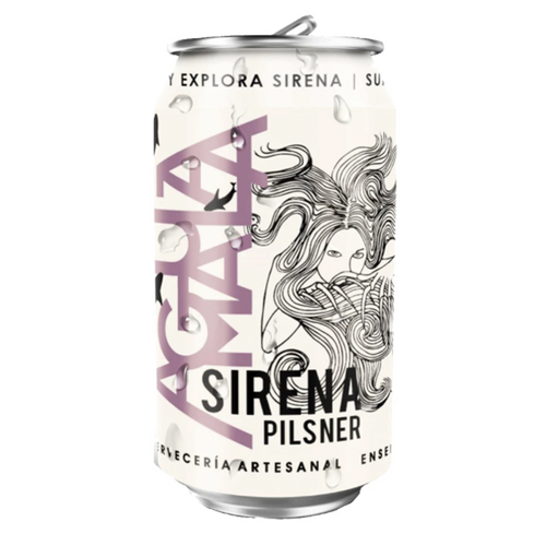 Cerveza agua mala sirena pilsner lata 355ml pza