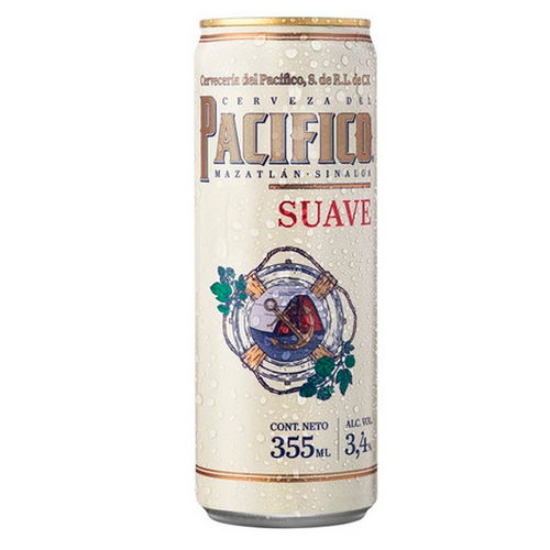 Cerveza pacífico suave lata 355ml pza