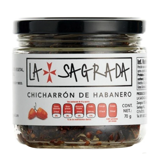 Chicharrón de Chile Habanero Seco la sagrada 70gr pza