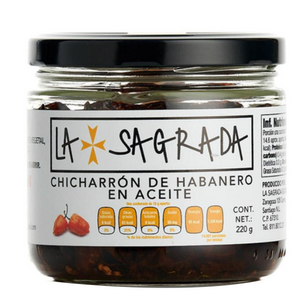 Chicharrón de Chile Habanero en Aceite la sagrada 220gr pza