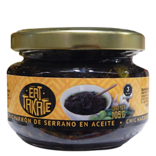 Chicharrón chile serrano en aceite eat-tekate  105gr pza