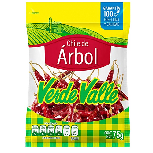 Chile de árbol verde valle 75gr pza