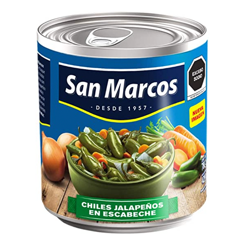 Chiles jalapeños enteros san marcos 215gr pza