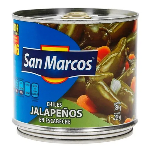 Chiles jalapeños enteros san marcos 380gr pza