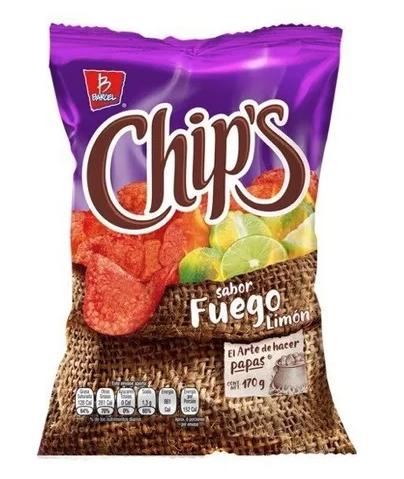 Chips fuego barcel 170gr pza