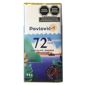 Chocolate 72% sin azúcar con frutos secos pavlovic 85gr pza