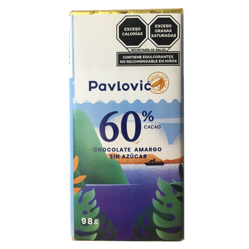 Chocolate 60% sin azúcar con almendra pavlovic 85gr pza