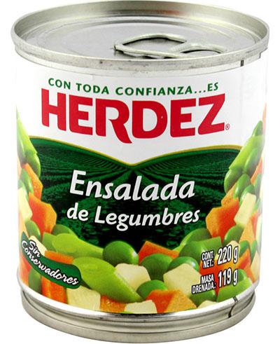 Ensalada de legumbres herdez 220 gr pza