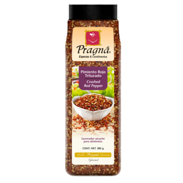 Especia chile rojo triturado pragna 385gr pza