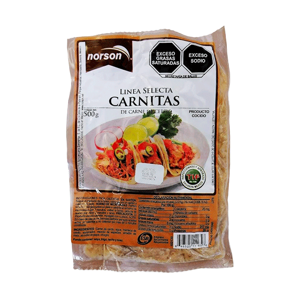 Carnitas de cerdo norson 500 gr pza