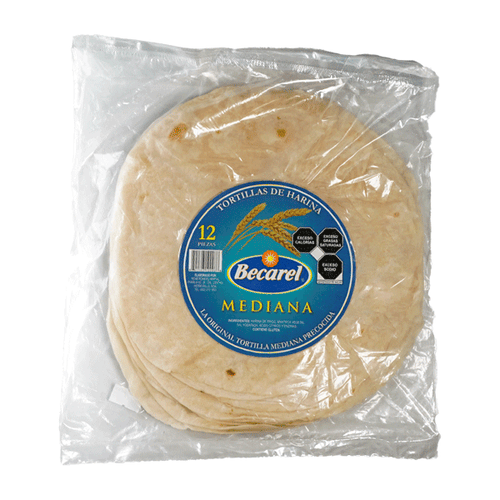 Tortilla de harina casera becarel c/12 pzas