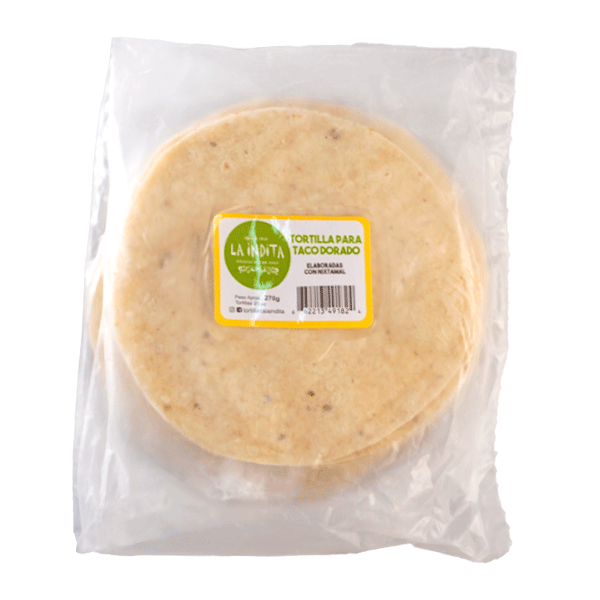 Tortilla para taco dorado la indita 20 pzas