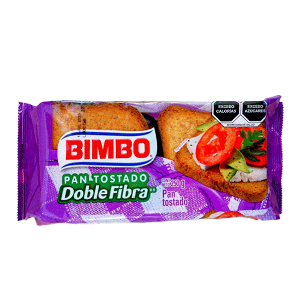 Pan tostado doble fibra bimbo